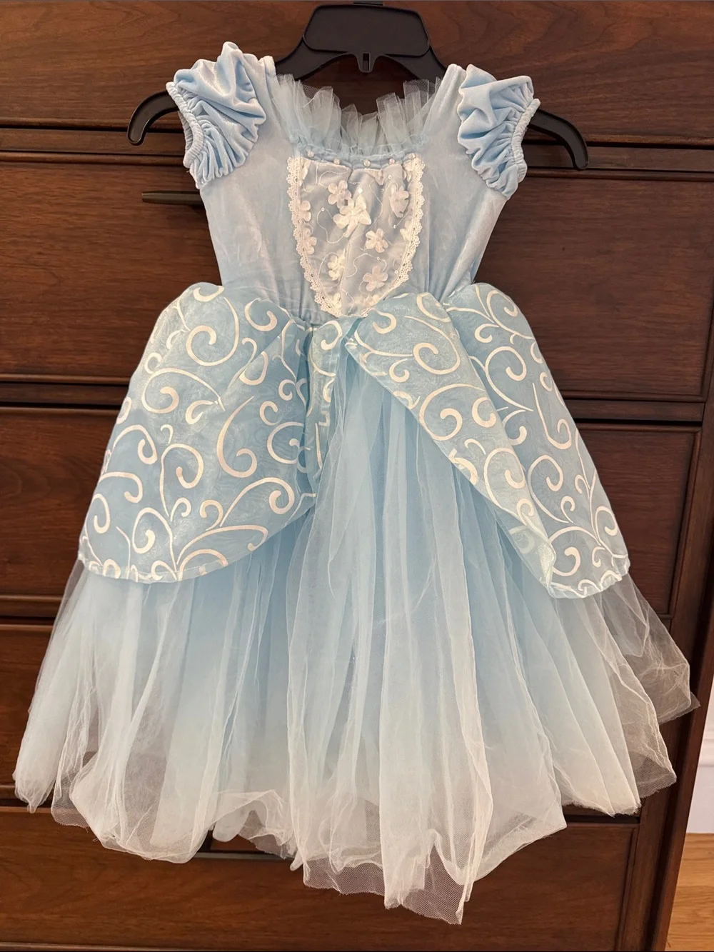Light Blue Girls' Princess Tulle Costume Dress, 3-5y